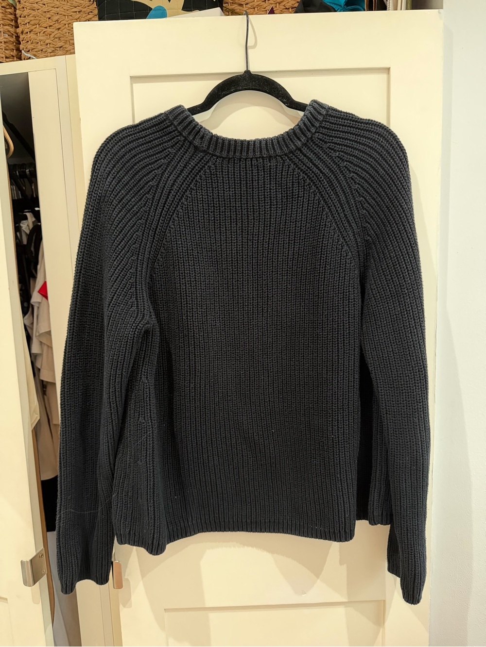 Classic Rib-Knit Crewneck Sweater - black - Picture 3 of 3